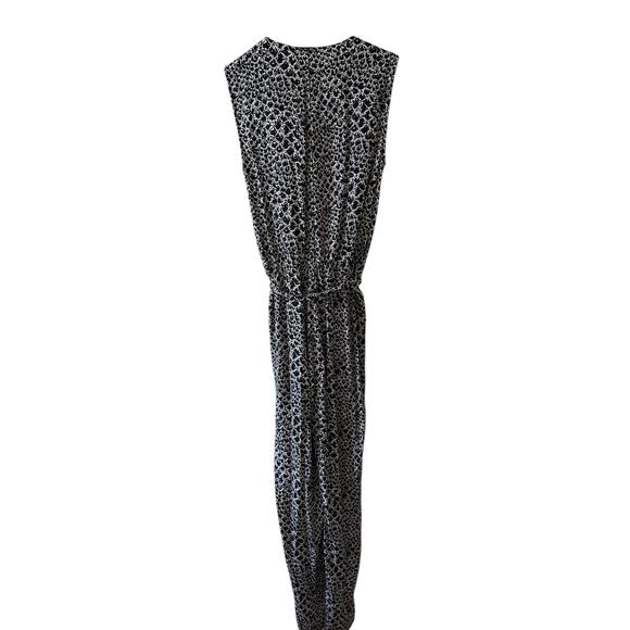 Diane Von Furstenberg DVF Rawna Silk Sleeveless Jumpsuit Black & White Snake - Picture 7 of 10